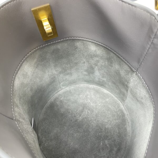 Celine Teen Bucket Mini 16 Leather Bucket Bag - Gray 21694 - Image 2