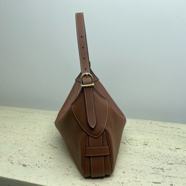 Celine Romy Medium Soft Cow Leather Handbag - Brown 77759 - Image 4