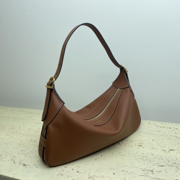 Celine Romy Medium Soft Cow Leather Handbag - Brown 77759 - Image 5