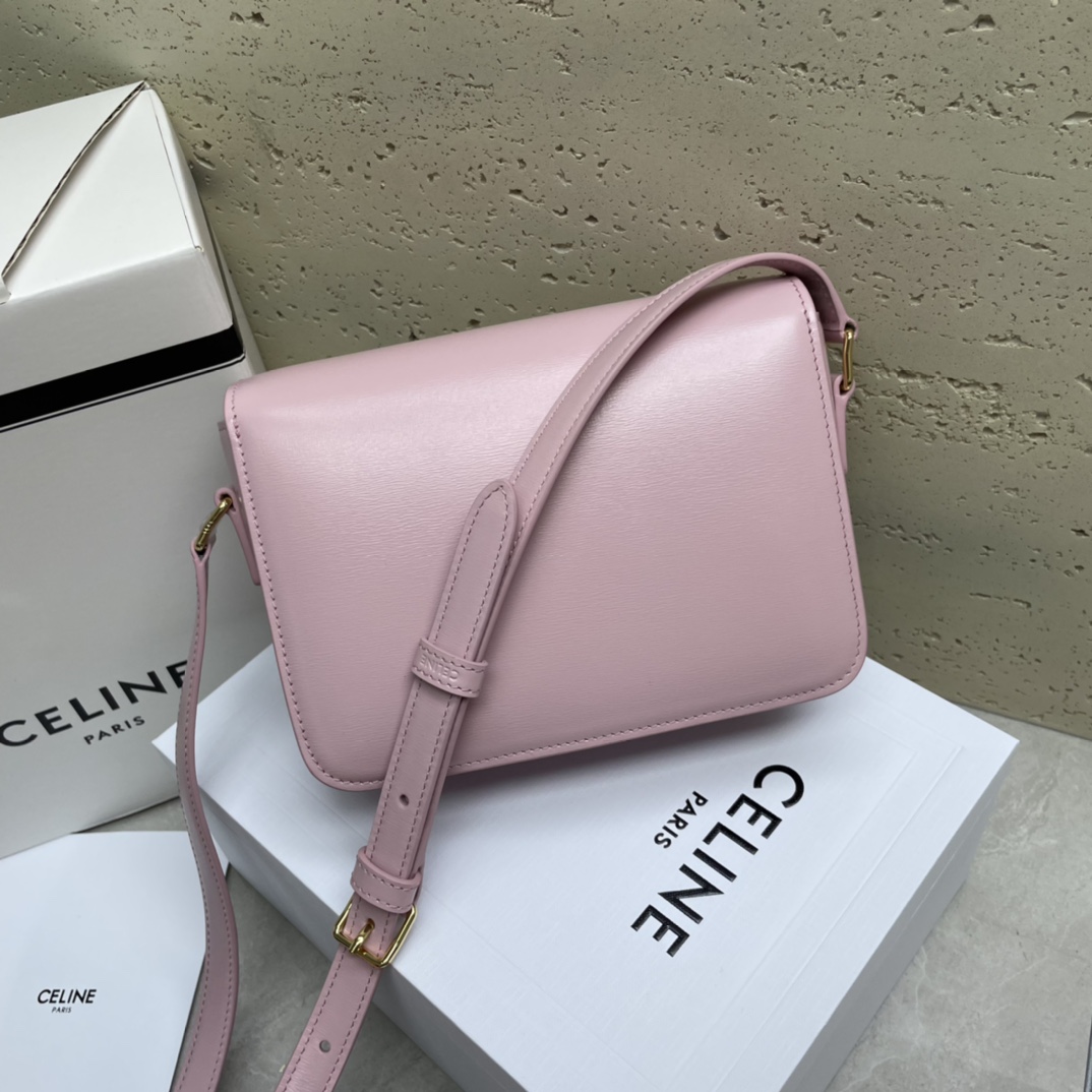 Celine Teen Triomphe Calfskin Handbag - Pink 13054 - Image 5