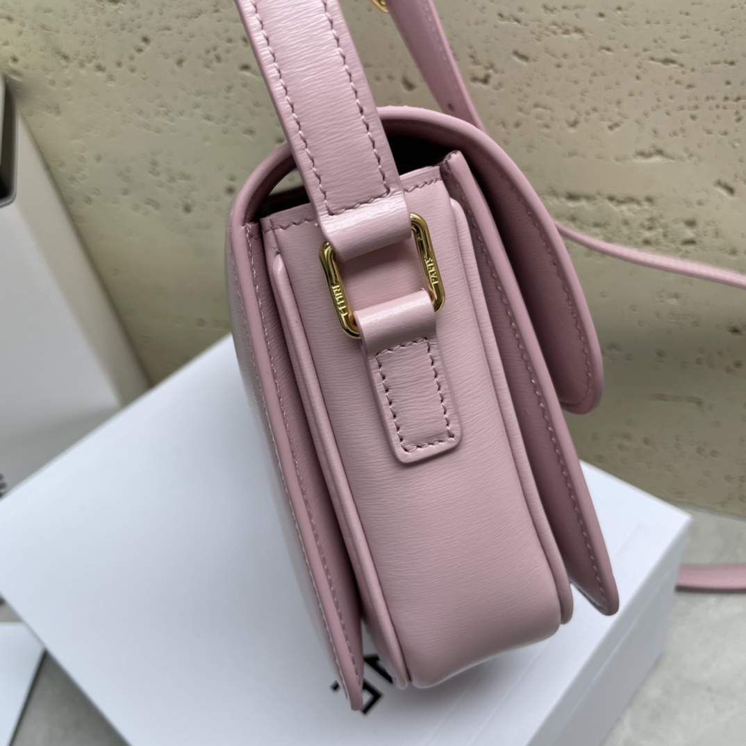 Celine Teen Triomphe Calfskin Handbag - Pink 13054 - Image 3
