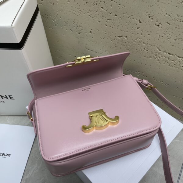 Celine Teen Triomphe Calfskin Handbag - Pink 13054 - Image 4