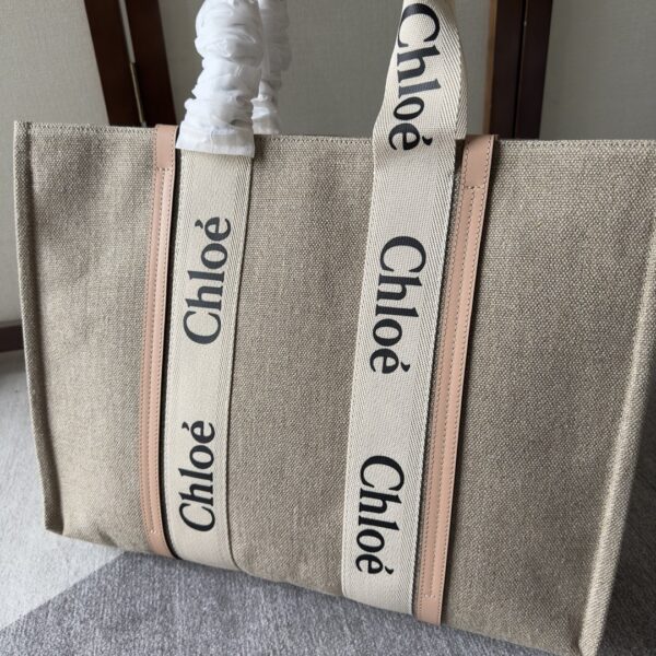 Chloe Woody Large Tote Bag - Cream 88162 - Image 2