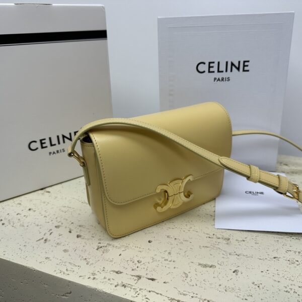 Celine Teen Triomphe Calfskin Handbag - Golden 25543 - Image 5