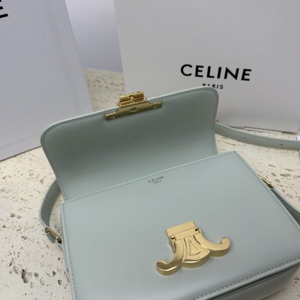 Celine Teen Triomphe Calfskin Handbag - Light Green 72892 - Image 3