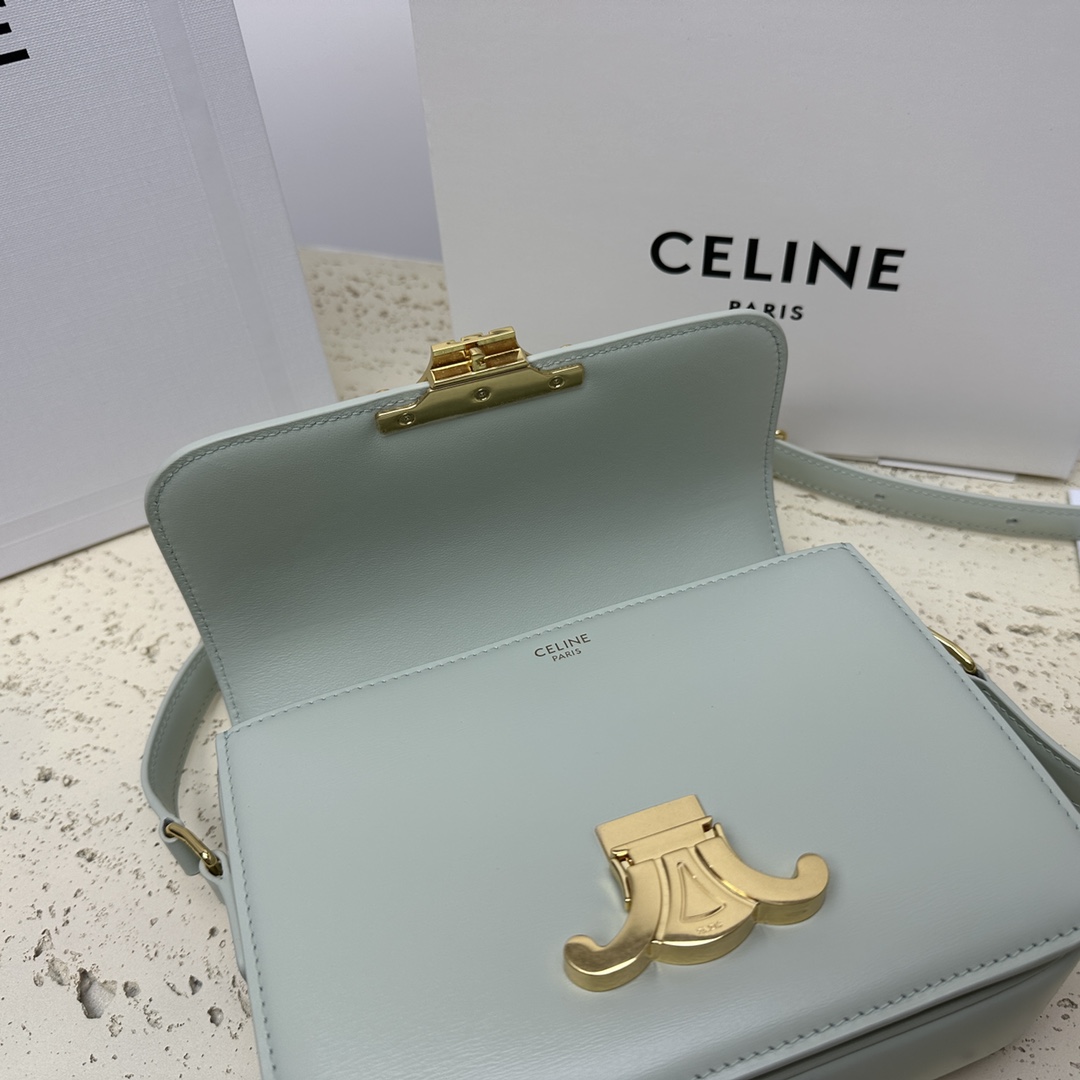 Celine Teen Triomphe Calfskin Handbag - Light Green 72892 - Image 3