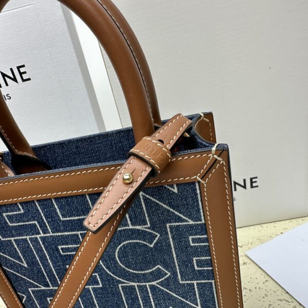 Celine Cabas Triomphe Mini Vertical Handbag - Blue 58536 - Image 2