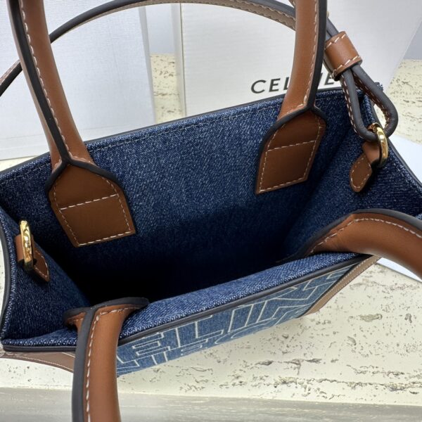 Celine Cabas Triomphe Mini Vertical Handbag - Blue 58536 - Image 5