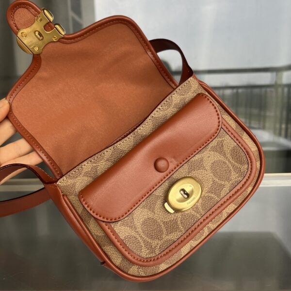 Coach Tabby 19 Leather Messenger Bag - Brown 89179 - Image 5