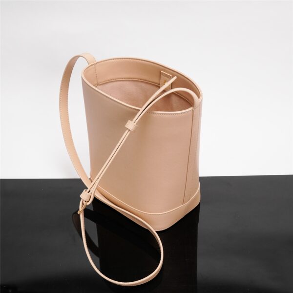 Celine Cuir Triomphe Small Smooth Cow Leather Bucket Bag - Peach 68530 - Image 3