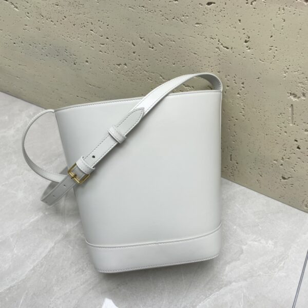 Celine Cuir Triomphe Small Smooth Cow Leather Bucket Bag - Gray 29541 - Image 2