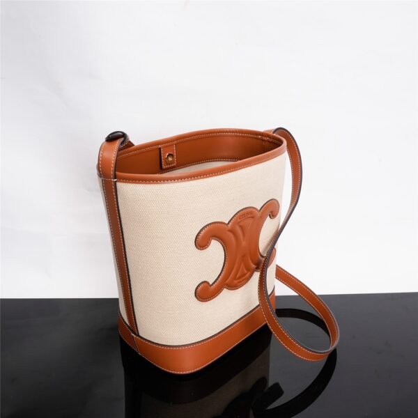 Celine Cuir Triomphe Small Smooth Cow Leather Bucket Bag 22117 - Image 5