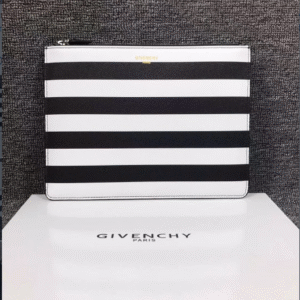 Givenchy Flat Zipper Pouch Wallet - Black/White 89007
