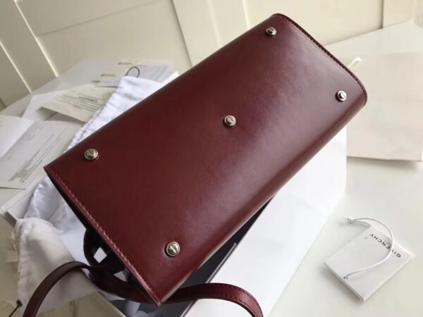 Givenchy Horizon Plain Smooth Leather Handbag - Maroon 77835 - Image 5