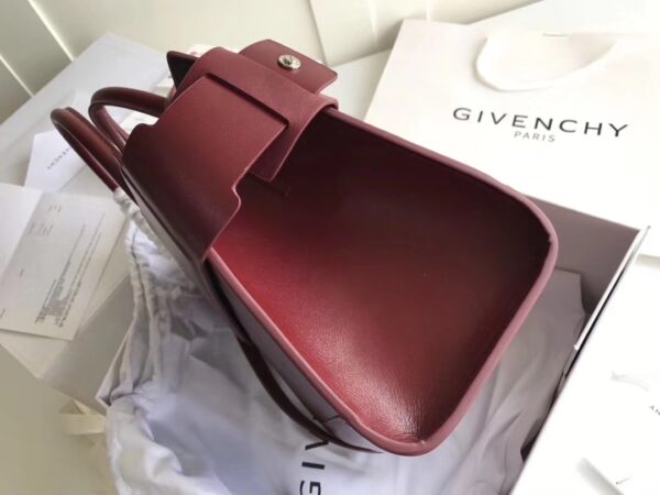 Givenchy Horizon Plain Smooth Leather Handbag - Maroon 77835 - Image 2