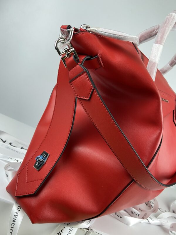Givenchy Houndstooth Antigona Small Handbag - Red 49714 - Image 5