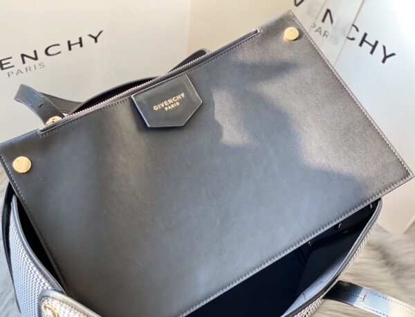 Givenchy Bond Canvas Shopping Bag - Black/White 22677 - Image 2