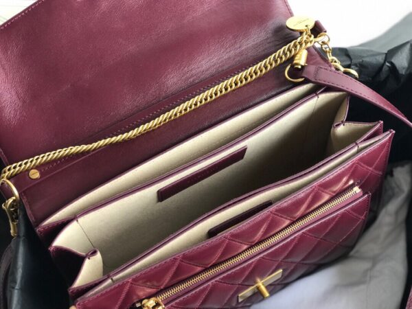 Givenchy Gv3 Diamond Series Medium Handbag - Maroon 17971 - Image 2
