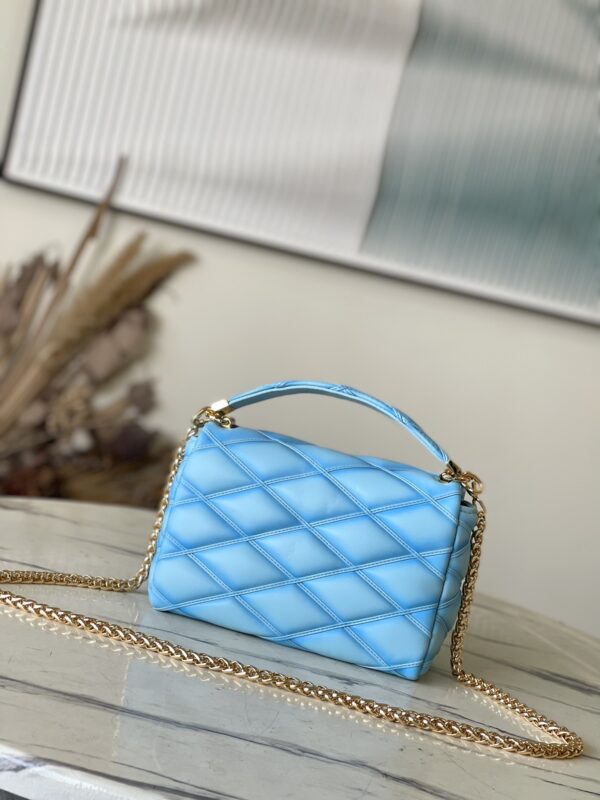 Louis Vuitton Medium-sized G0-14 Handbag - Aqua Blue 51328 - Image 5