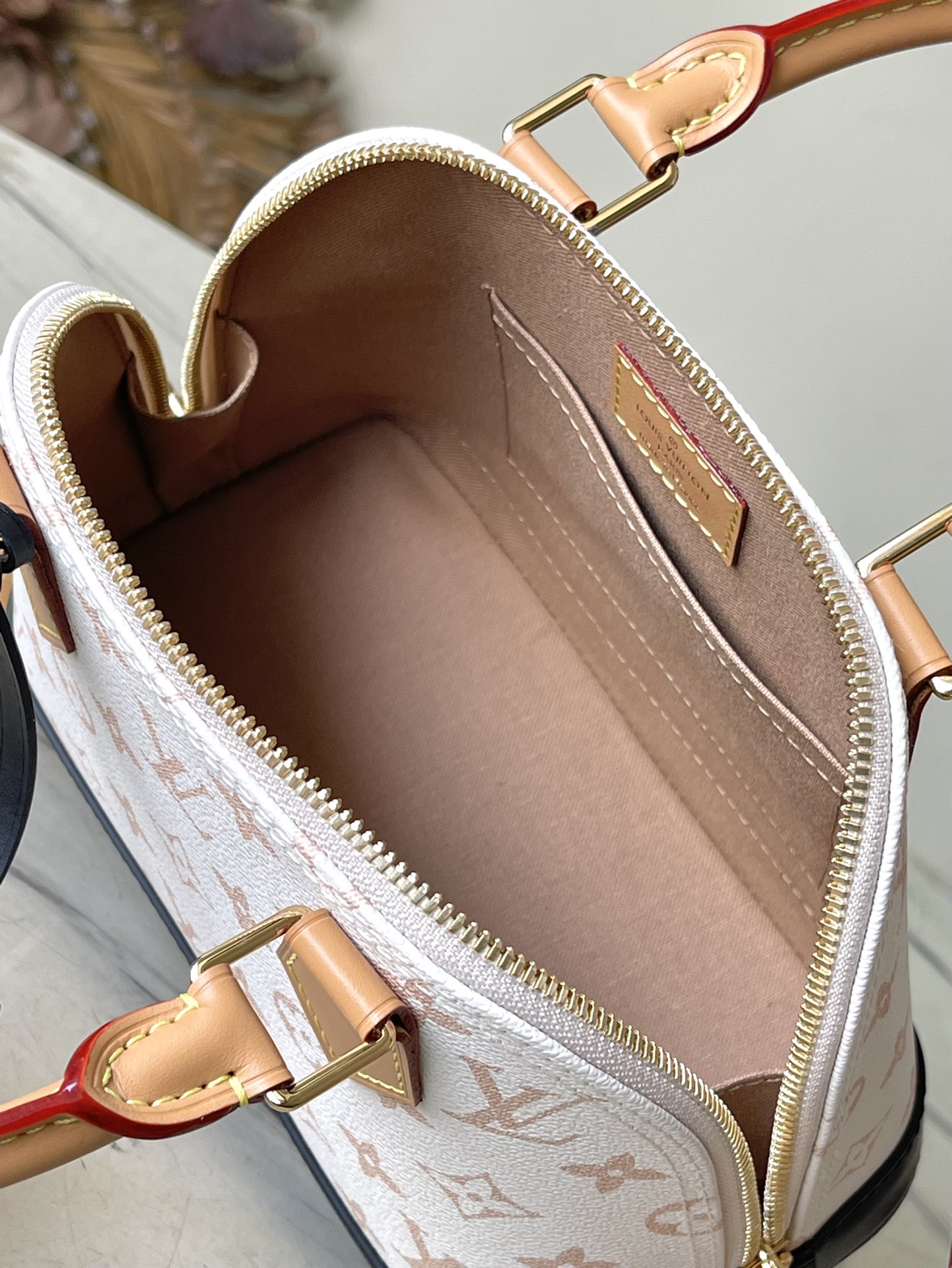 Louis Vuitton Alma BB Handbag - White Flower 34147 - Image 4